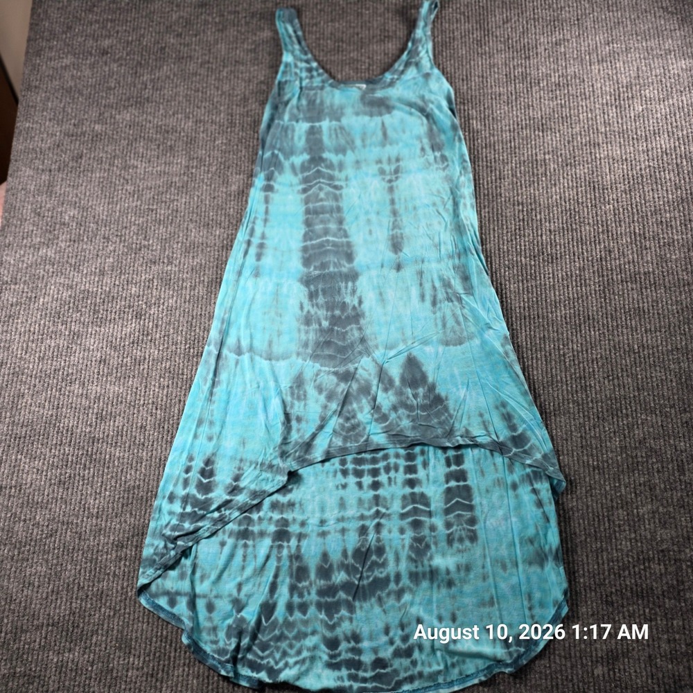 Hard Tail Forever Womens XS Tie Dye High Low Maxi Dress Blue BJ-58 Bamboo Cotton